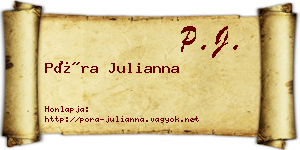 Póra Julianna névjegykártya